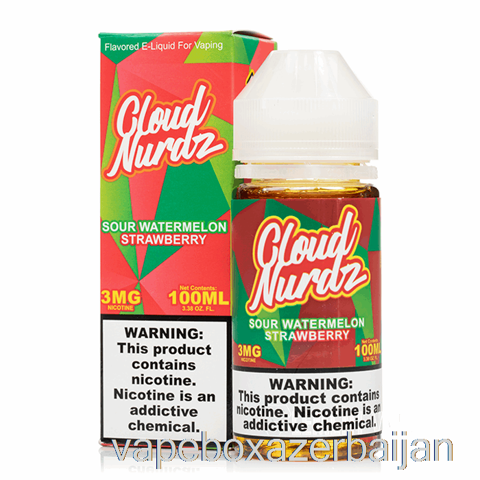 Vape Azerbaijan Sour Watermelon Strawberry - Cloud Nurdz - 100mL 3mg